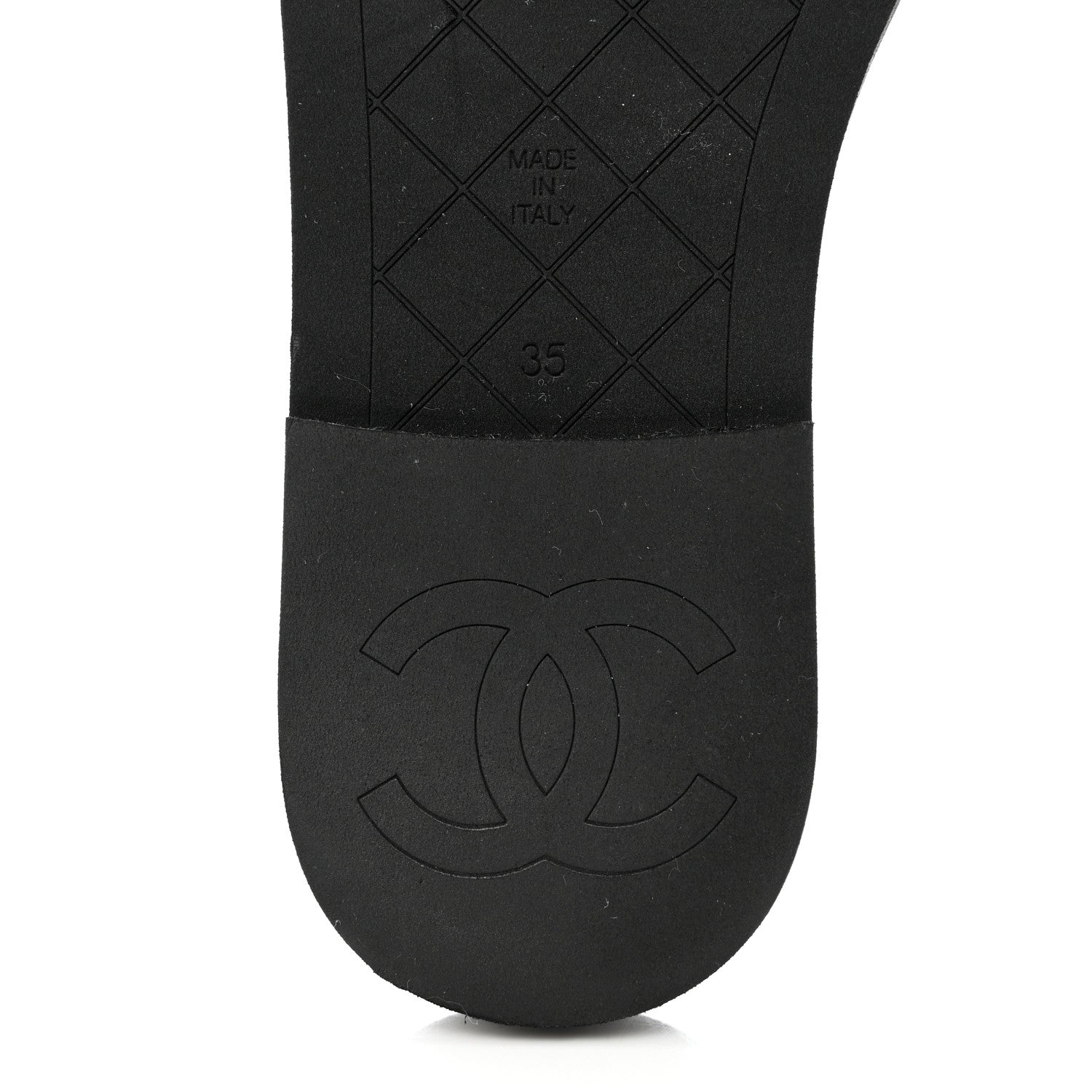 Chanel Lambskin Quilted Textured CC Mules Sandals 35 Black 8 of 8