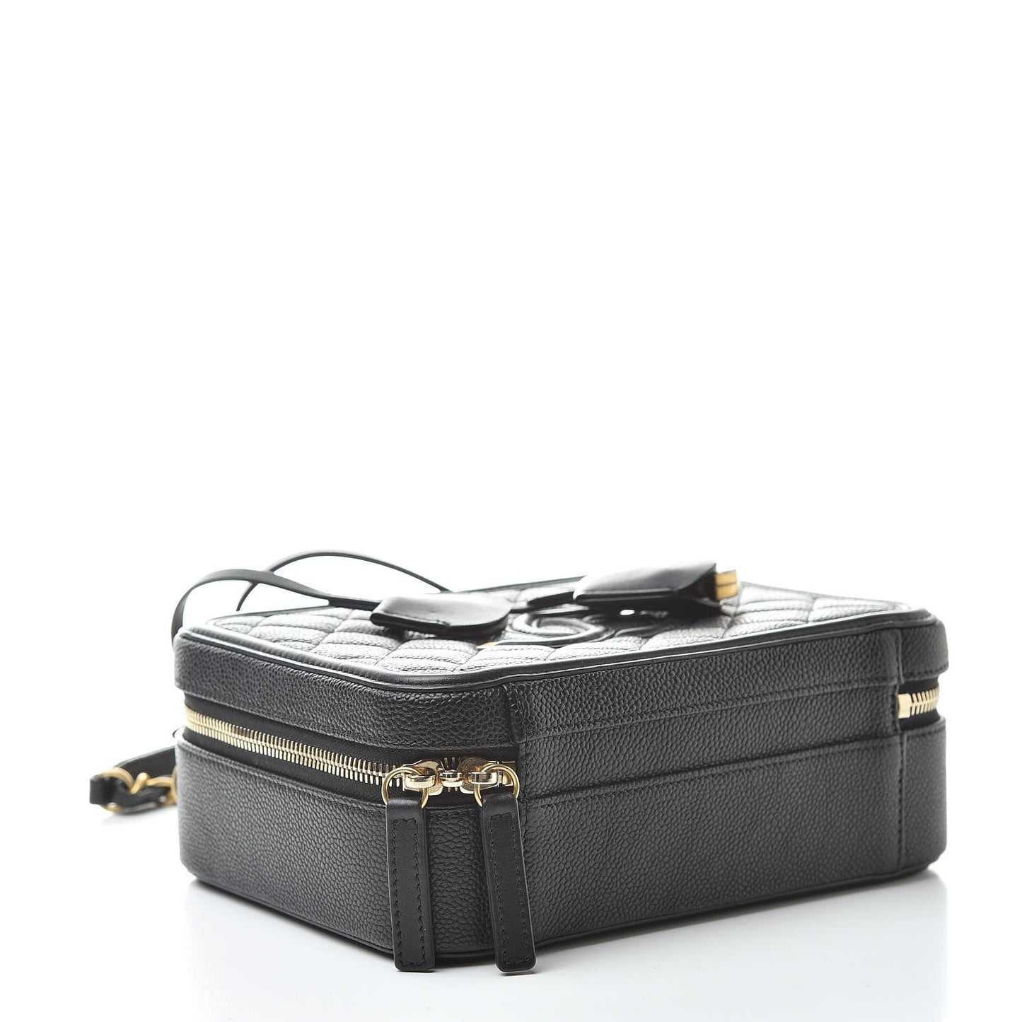 Caviar Quilted Medium CC Filigree Vanity Case Black