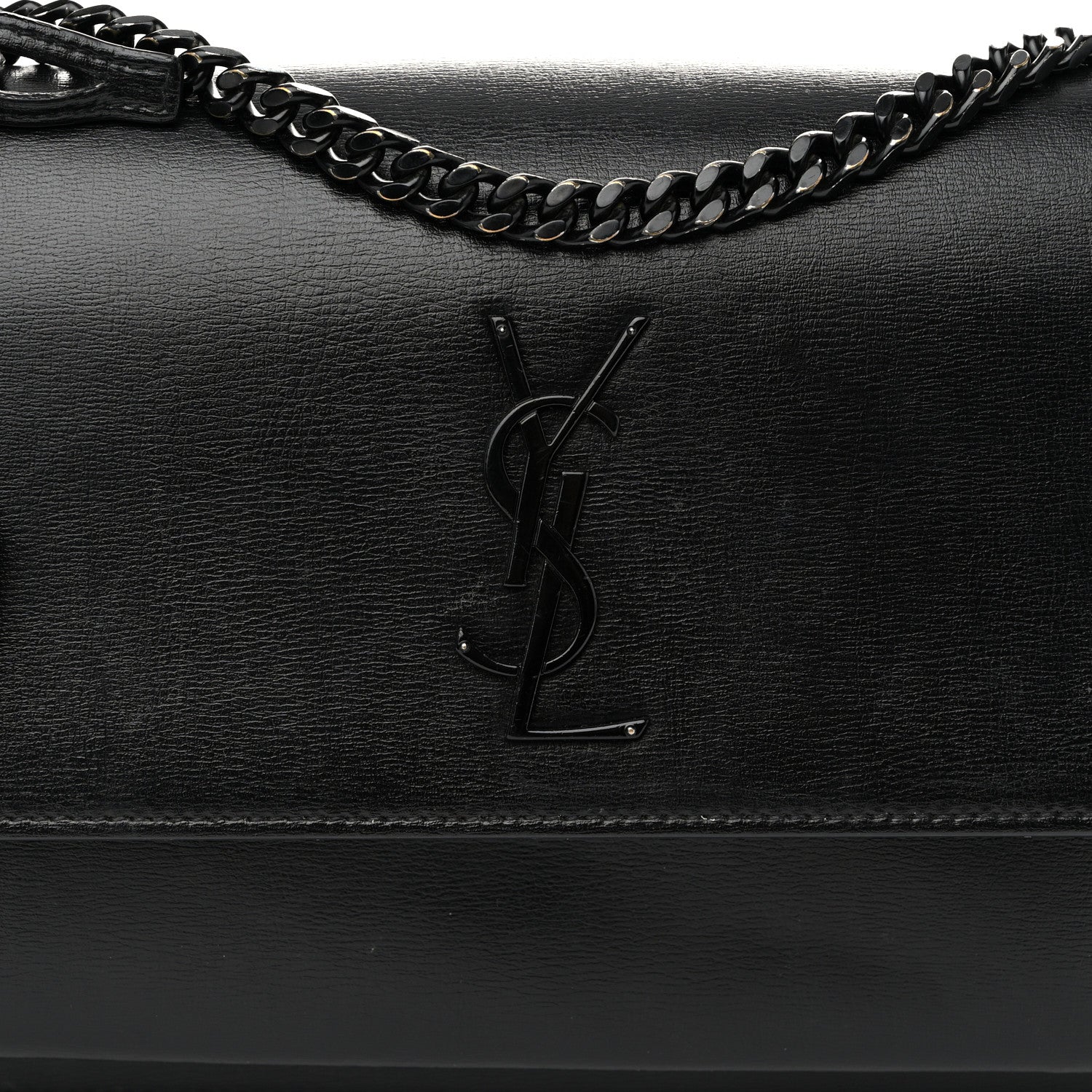 Saint Laurent Calfskin Medium Monogram Monochrome Sunset Black 7 of 9