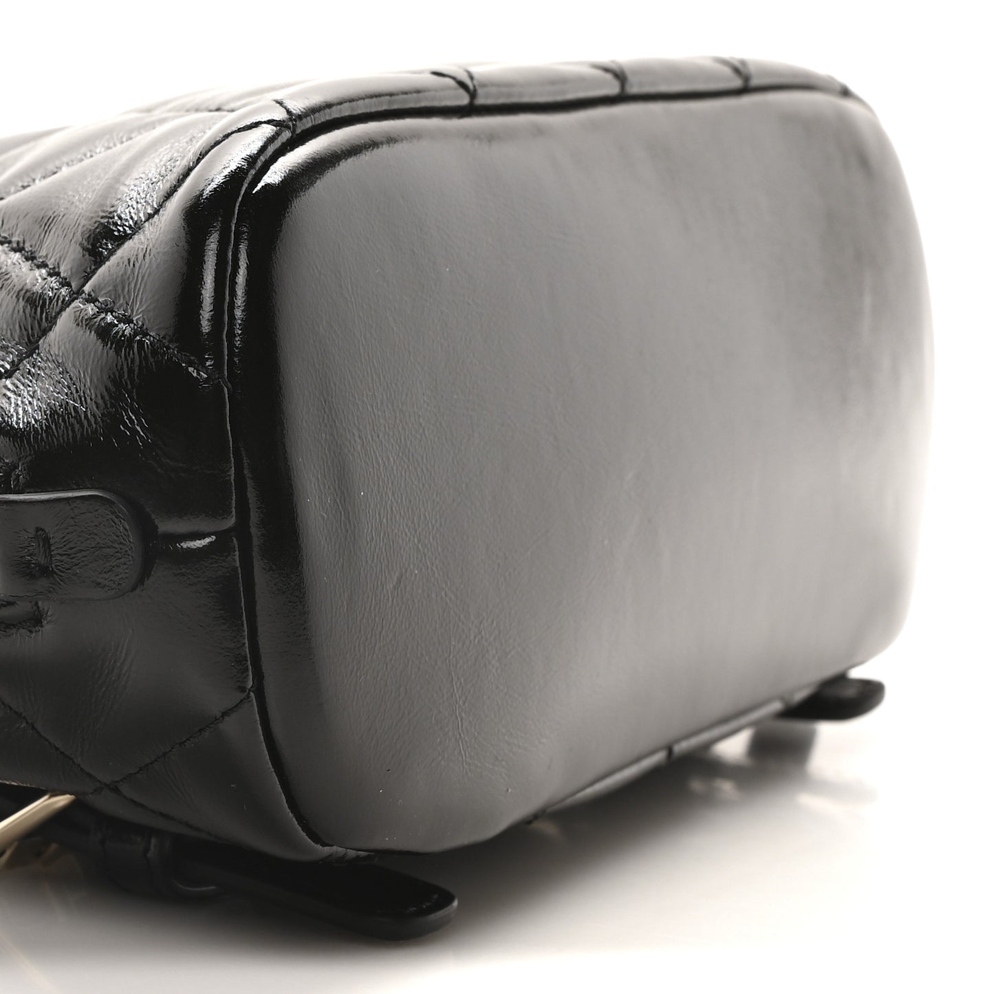 Shiny Calfskin My Pocket Backpack Black