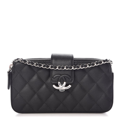 Chanel Lambskin Quilted CC Box Clutch With Chain Black 1 of 9