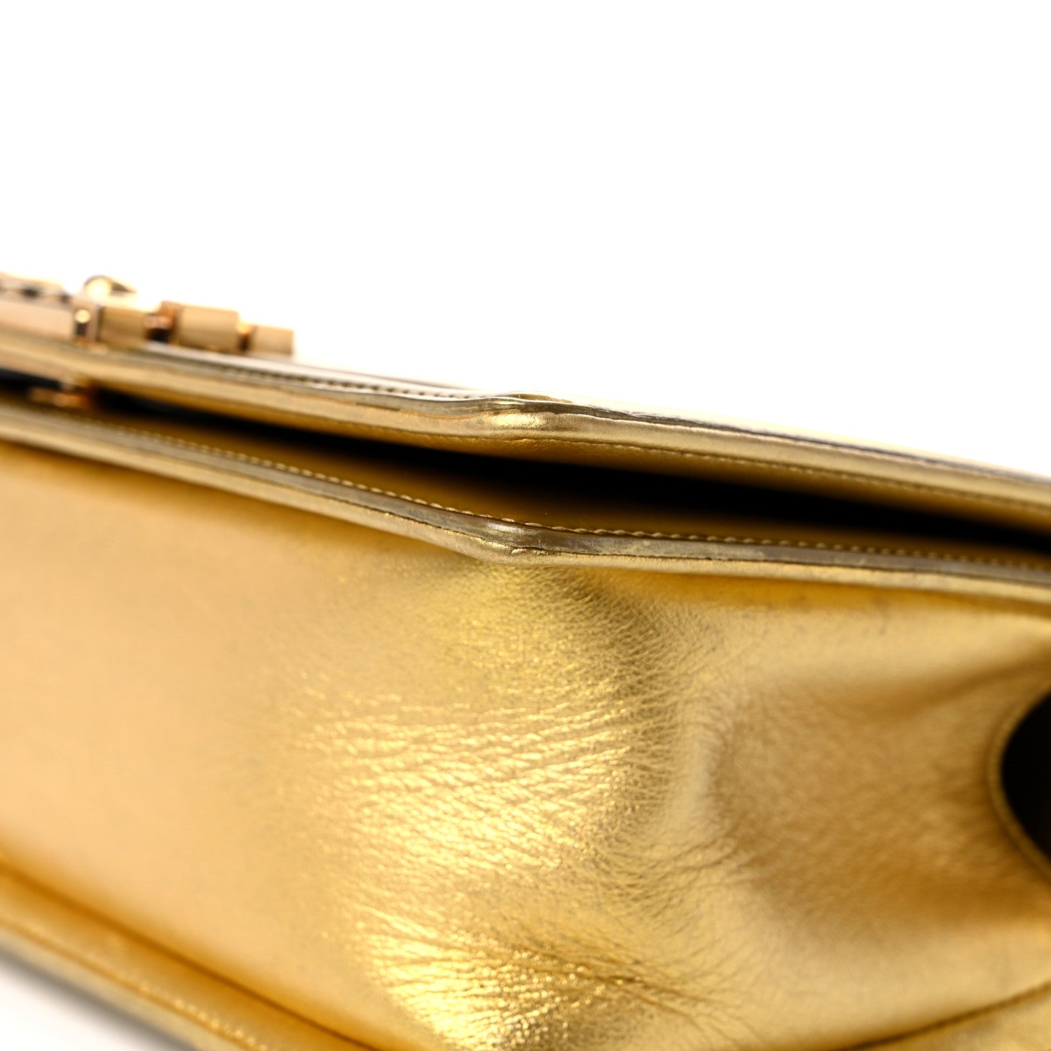 Chanel Metallic Patent Calfskin Quilted Medium Boy Flap Gold 9 of 16