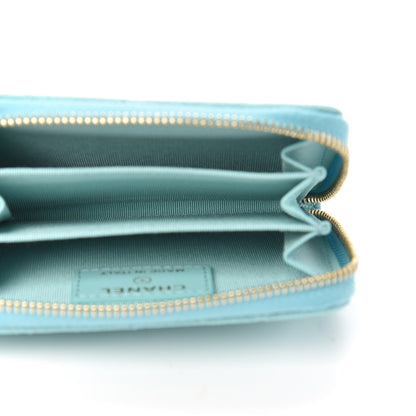 Chanel Caviar Quilted Zip Coin Purse Light Blue 5 of 8