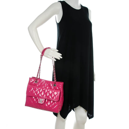 Chanel Patent Quilted Small Coco Shine Shopping Tote Pink 2 of 7