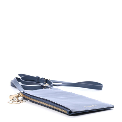 Christian Dior Lambskin Cannage Lady Dior Long Wallet Denim Blue 3 of 5