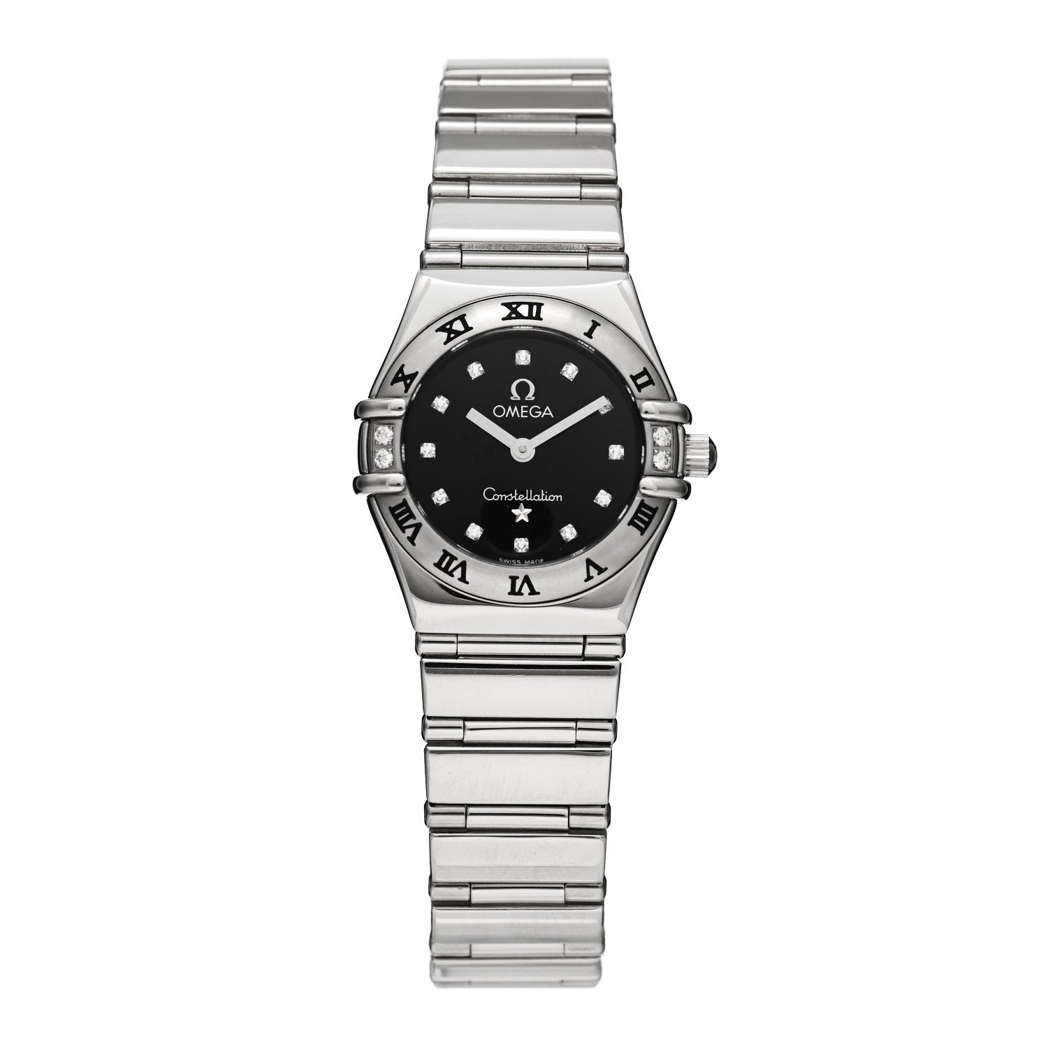 Omega Stainless Steel Diamond 22mm Constellation My Choice Quartz Watch Black 1566.56.00 1 of 4