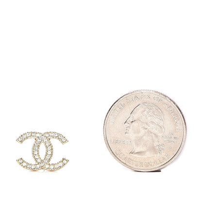 Chanel Crystal CC Earrings Gold 2 of 6