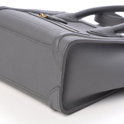 Celine Drummed Calfskin Nano Luggage Kohl 9 of 10