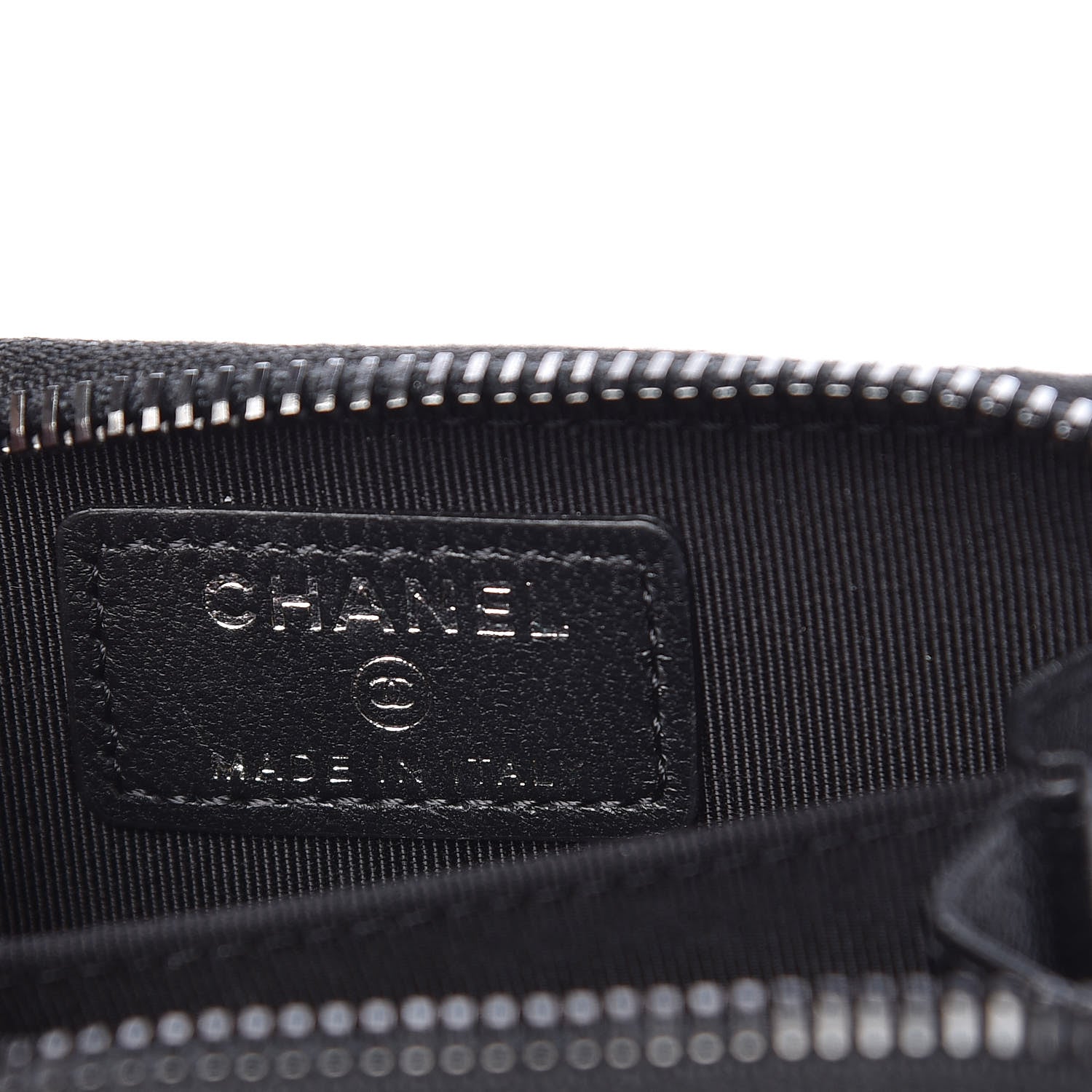 Chanel Lambskin Chevron Quilted Zip Around Coin Purse So Black 6 of 8