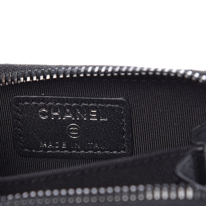Chanel Lambskin Chevron Quilted Zip Around Coin Purse So Black 6 of 8