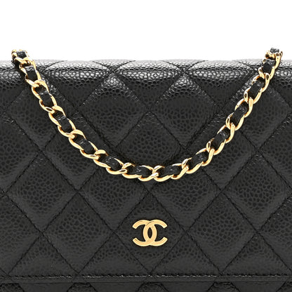 Chanel Caviar Quilted Wallet on Chain WOC Black 9 of 12