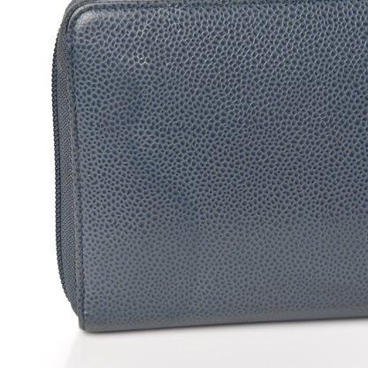 Chanel Caviar Large CC Timeless Zip Around Organizer Wallet Blue 11 of 23