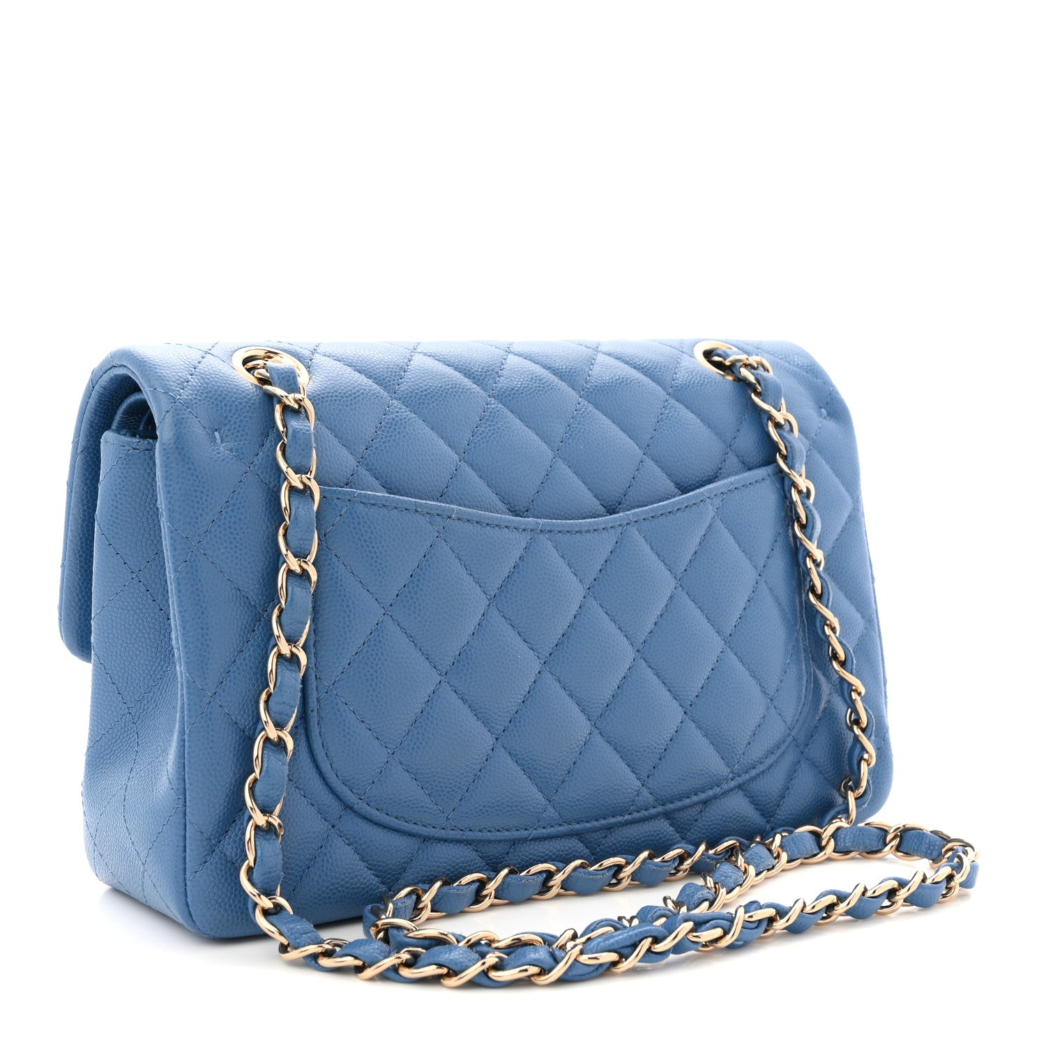 Chanel Caviar Quilted Small Double Flap Blue 3 of 10