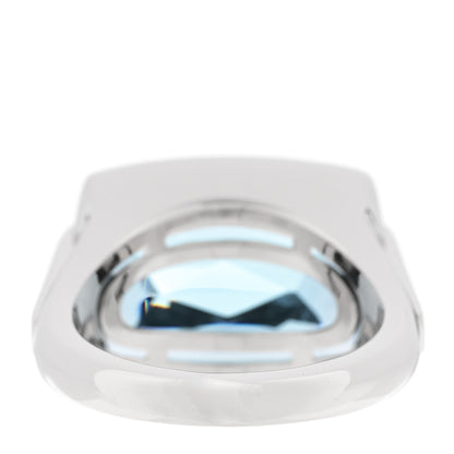 Bulgari 18K White Gold Blue Topaz BVLGARI Metropolis Ring 53 6.5 3 of 5