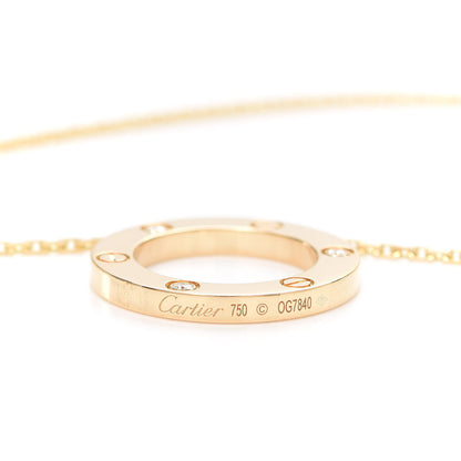 Cartier 18K Yellow Gold 3 Diamonds LOVE Pendant Necklace 5 of 5