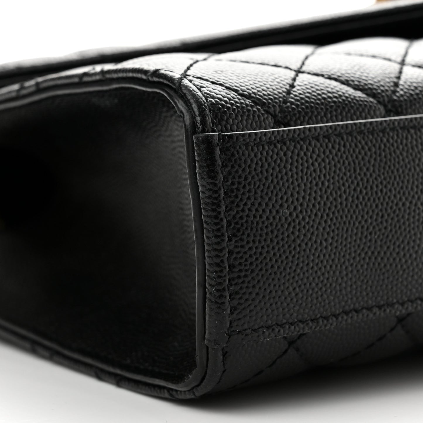 Grain De Poudre Textured Mixed Matelasse Triquilt Medium Monogram Satchel Black