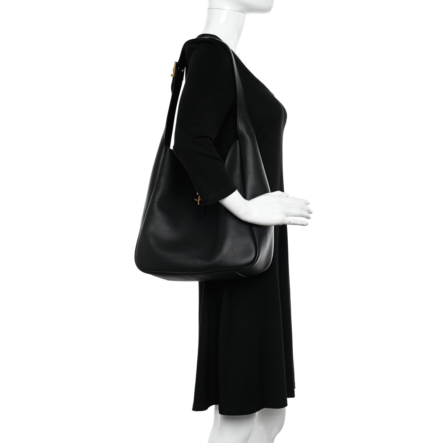 Saint Laurent Smooth Calfskin Large Le 5 A 7 Soft Hobo Black 2 of 10