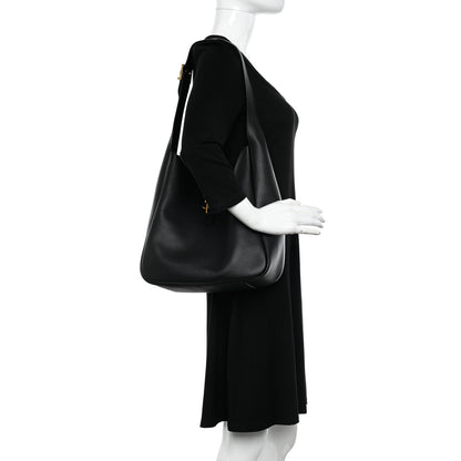 Saint Laurent Smooth Calfskin Large Le 5 A 7 Soft Hobo Black 2 of 10