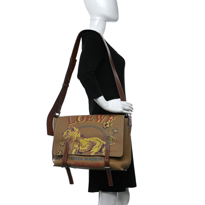 Loewe Grained Calfskin Printed Desert Lion Messenger Bag Tan 2 of 9