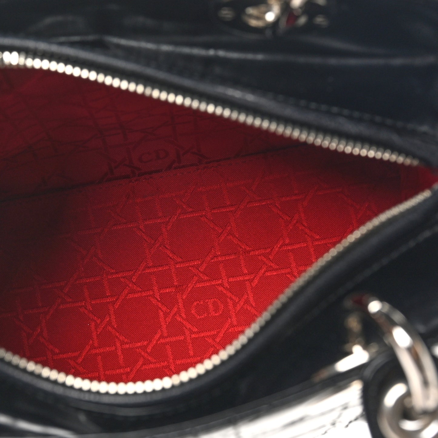 Patent Cannage Medium Lady Dior Black