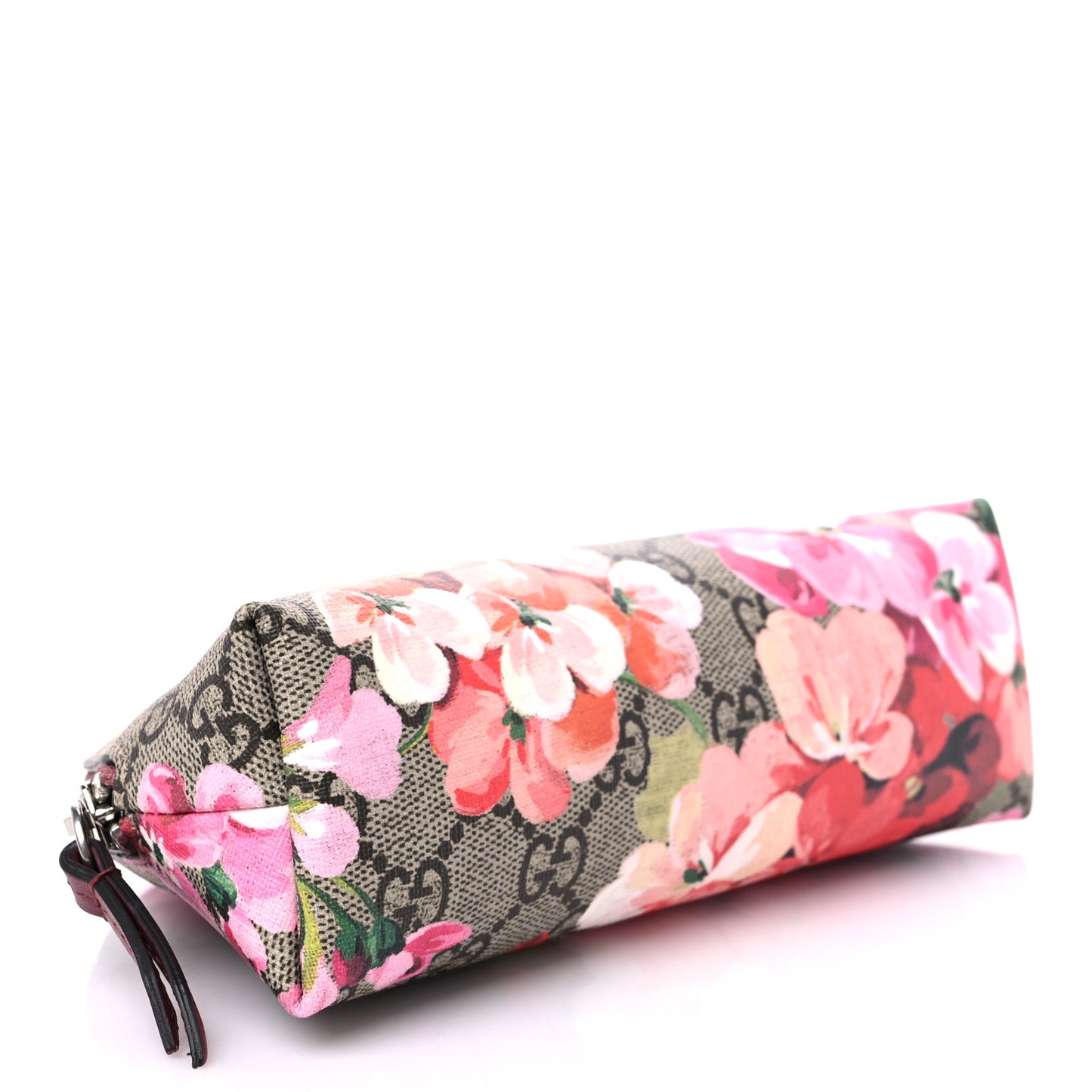 GG Supreme Monogram Blooms Small Pouch Cosmetic Case Beige Multicolor Dry Rose