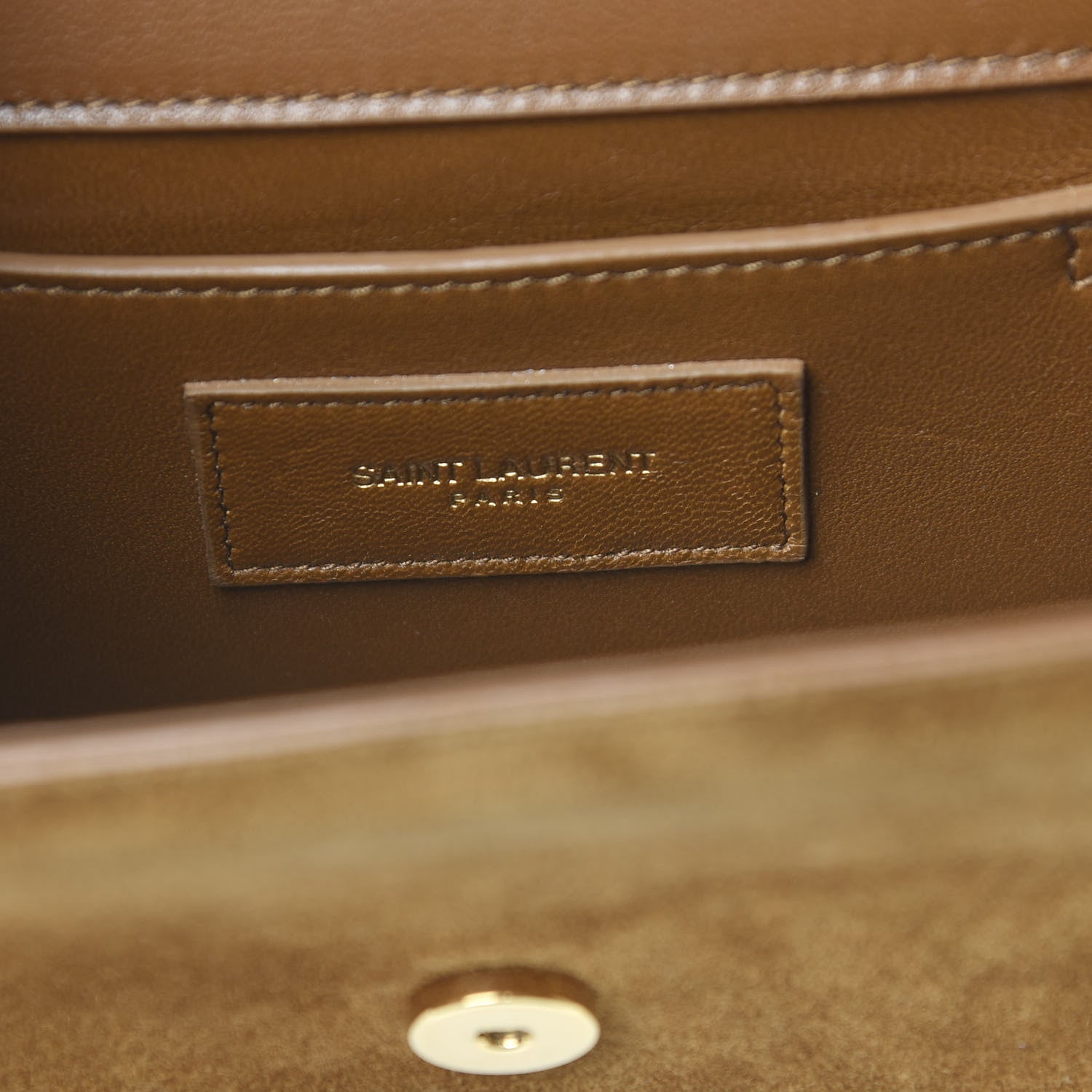 Saint Laurent Suede Small Classic Monogram Kate Tassel Satchel Light Ochre 7 of 10