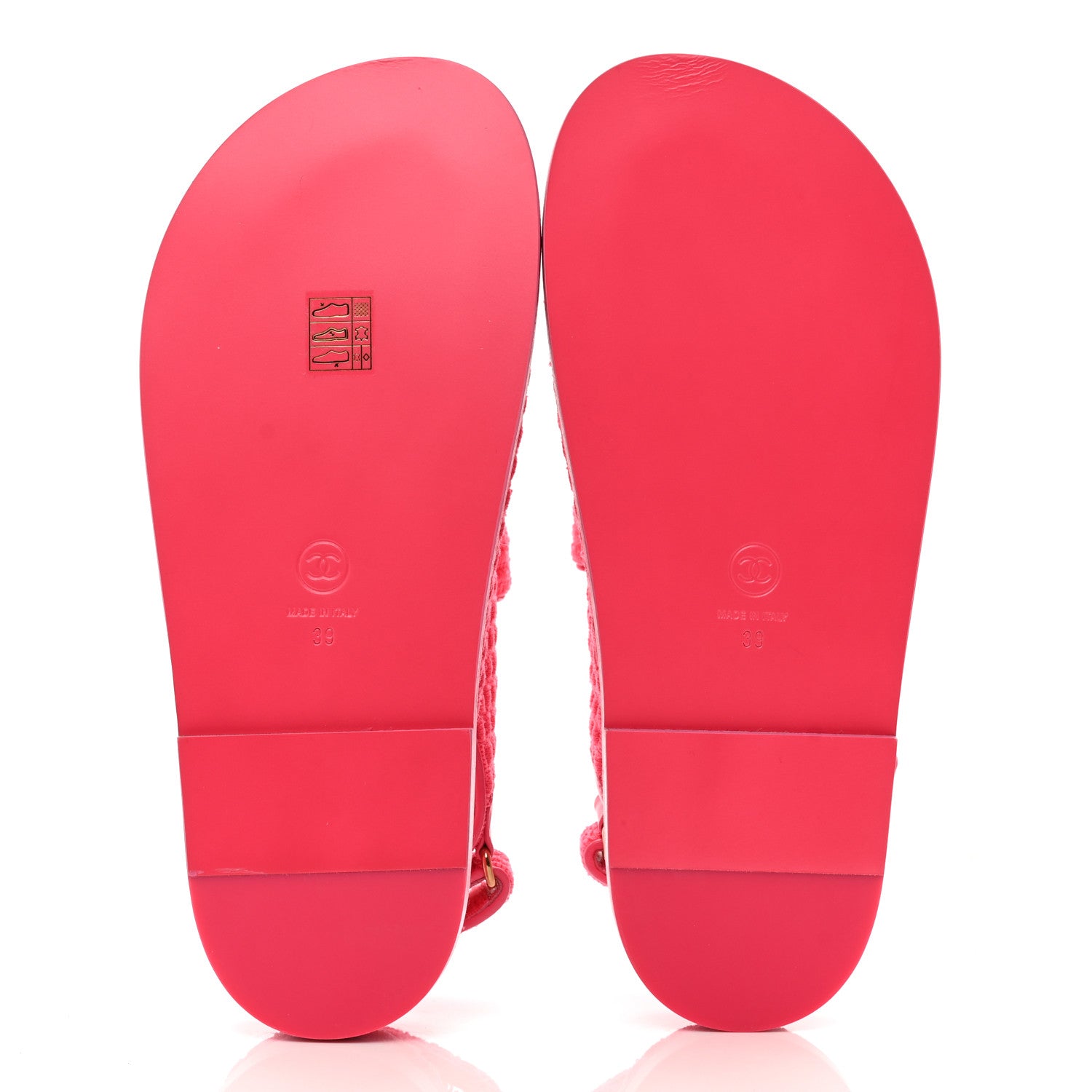 Chanel Knit Fabric Velcro Dad Sandals 39 Pink 5 of 9