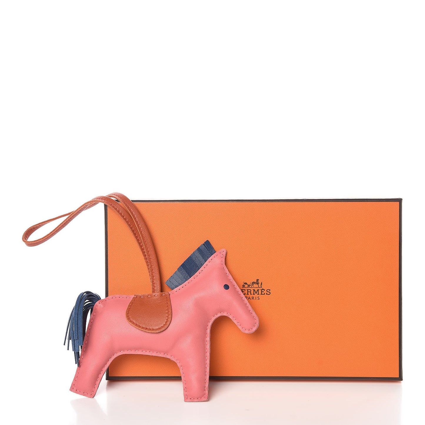 Milo Lambskin Grigri Rodeo Bag Charm MM Rose Azalee Cornaline Bleu De Malte