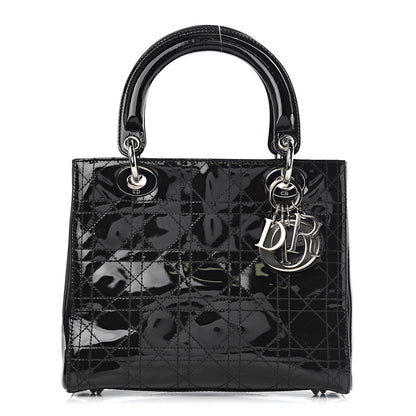 Christian Dior Patent Cannage Stitched Medium Lady Dior Black 1 of 13