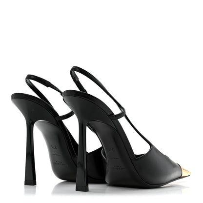 Saint Laurent Smooth Calfskin Jeanne 110 Slingback Pumps 37.5 Black 5 of 11
