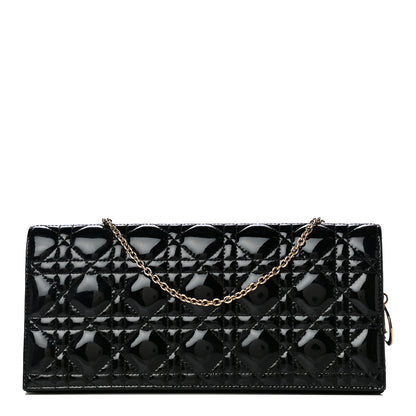 Christian Dior Patent Cannage Lady Dior Convertible Clutch Black 1 of 12