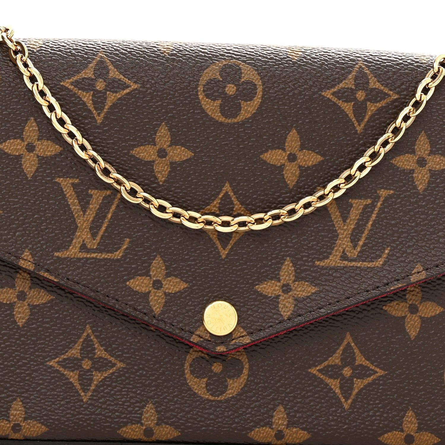 Louis Vuitton Monogram Pochette Felicie Chain Wallet Fuchsia 8 of 10