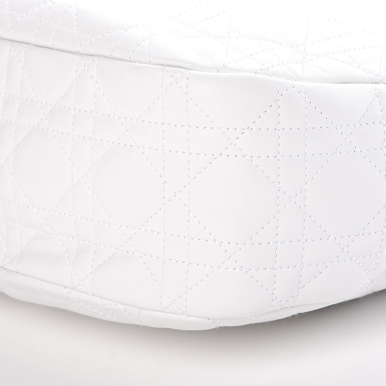 Christian Dior Lambskin Cannage Medium Dior Soft Hobo White 9 of 9