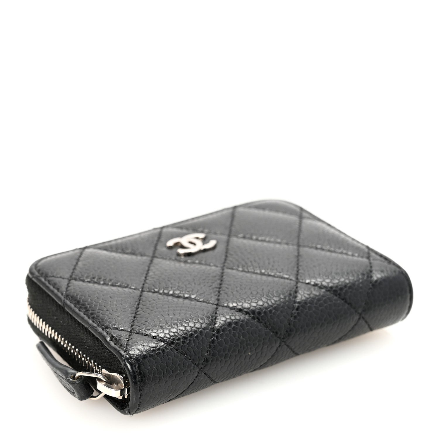 Chanel Caviar Quilted Zip Coin Purse Black 4 of 7