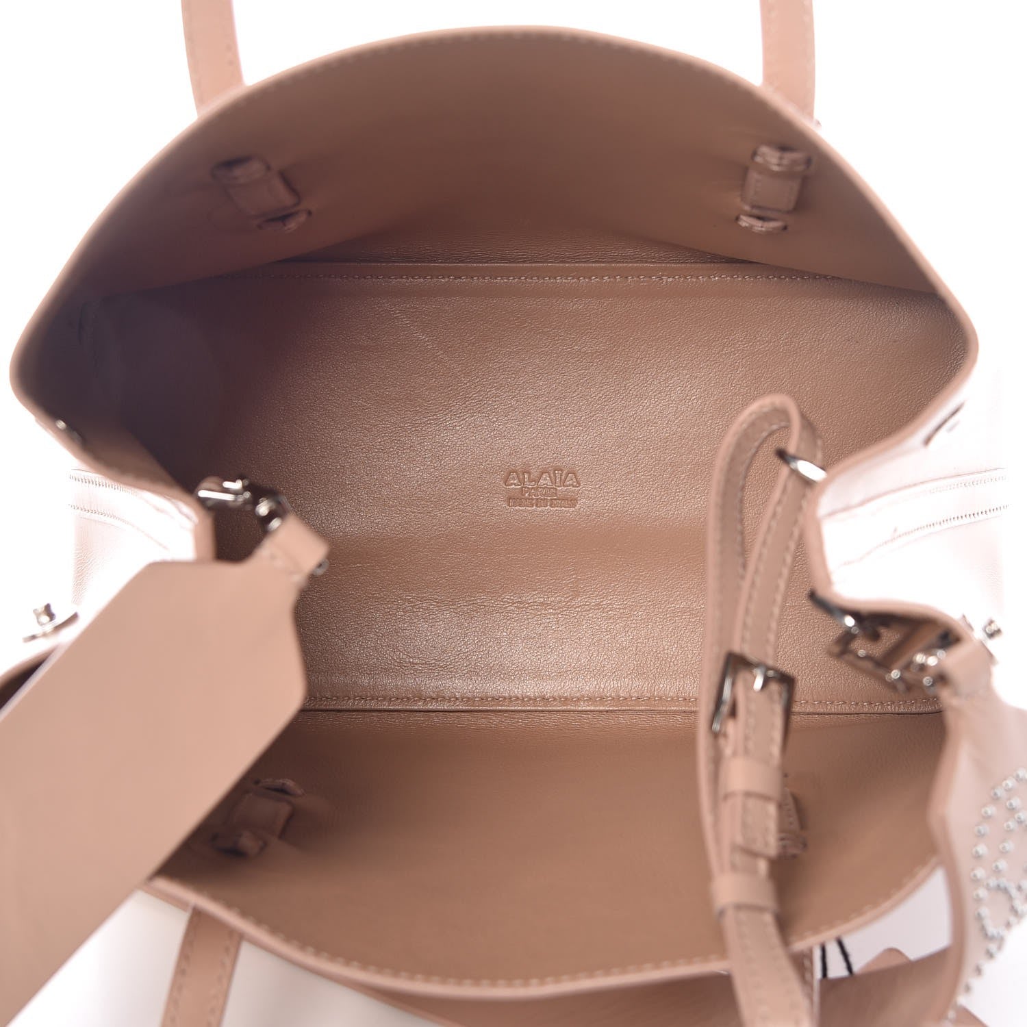 Alaia Calfskin Studded Mina 25 Bag Sable 7 of 8