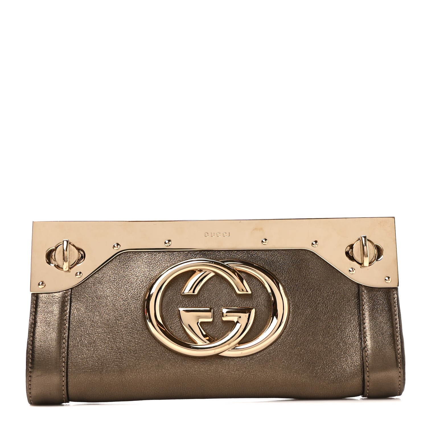 Gucci Calfskin Britt Clutch Pewter 1 of 7