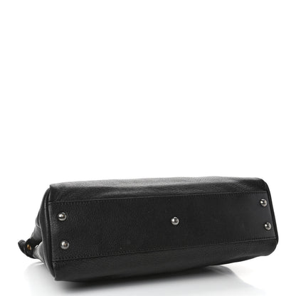 Fendi Goatskin Stingray Medium Peekaboo Iconic Satchel Black 3 of 6