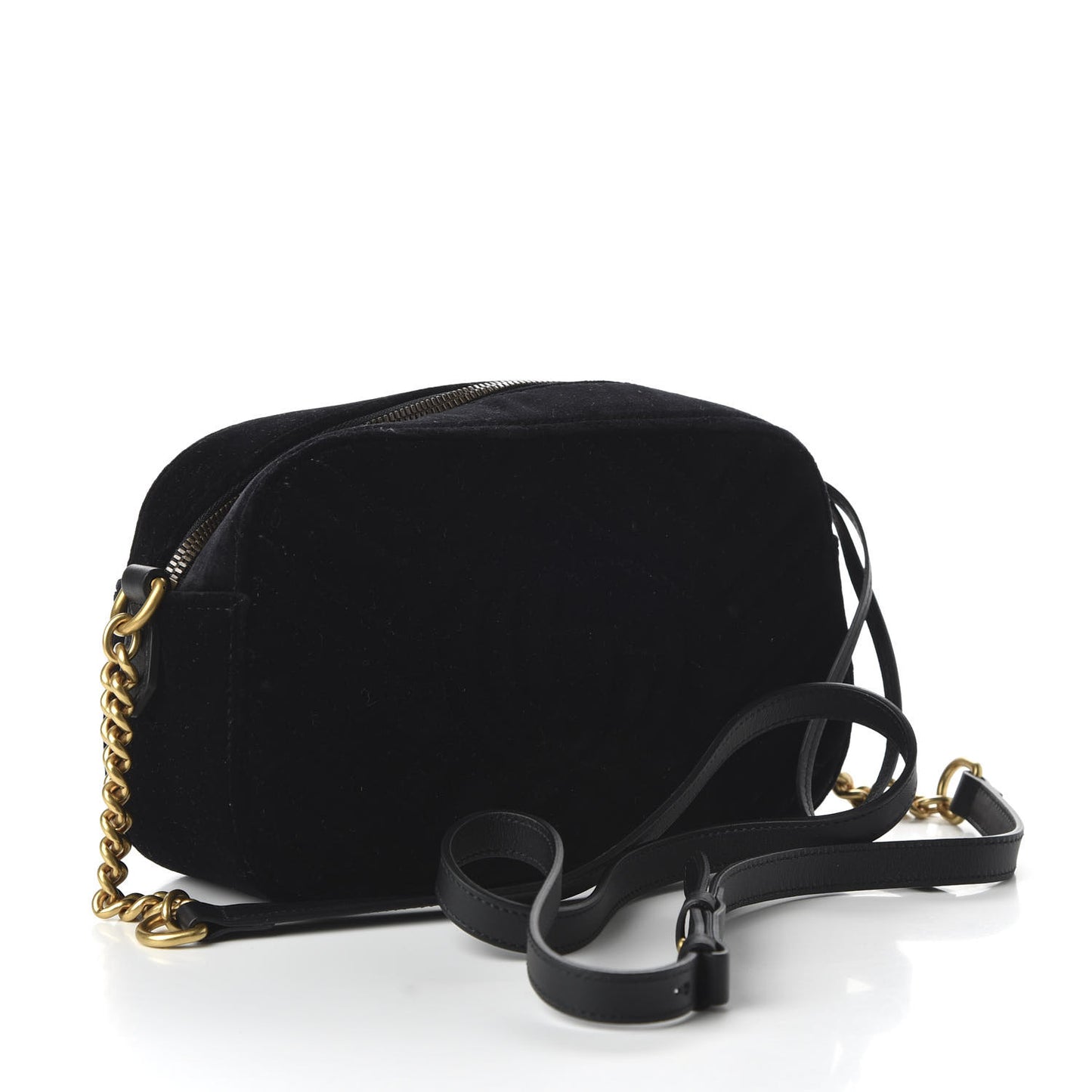 Velvet Matelasse Crystal Star Embroidered Small GG Marmont Chain Shoulder Bag Black
