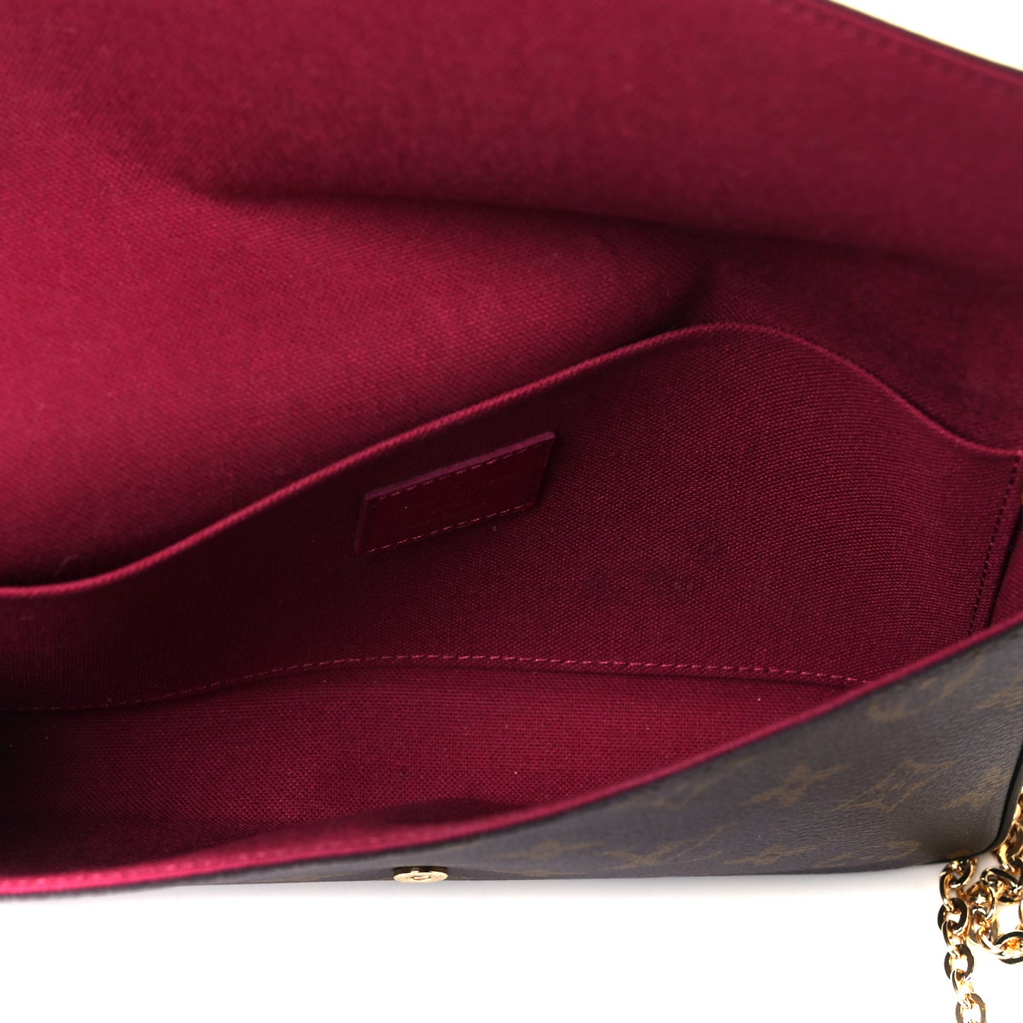 Monogram Pochette Felicie Chain Wallet Fuchsia