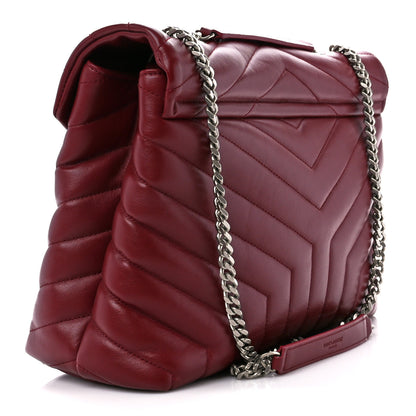 Saint Laurent Calfskin Y Quilted Monogram Medium Loulou Chain Satchel Palissandre 3 of 11