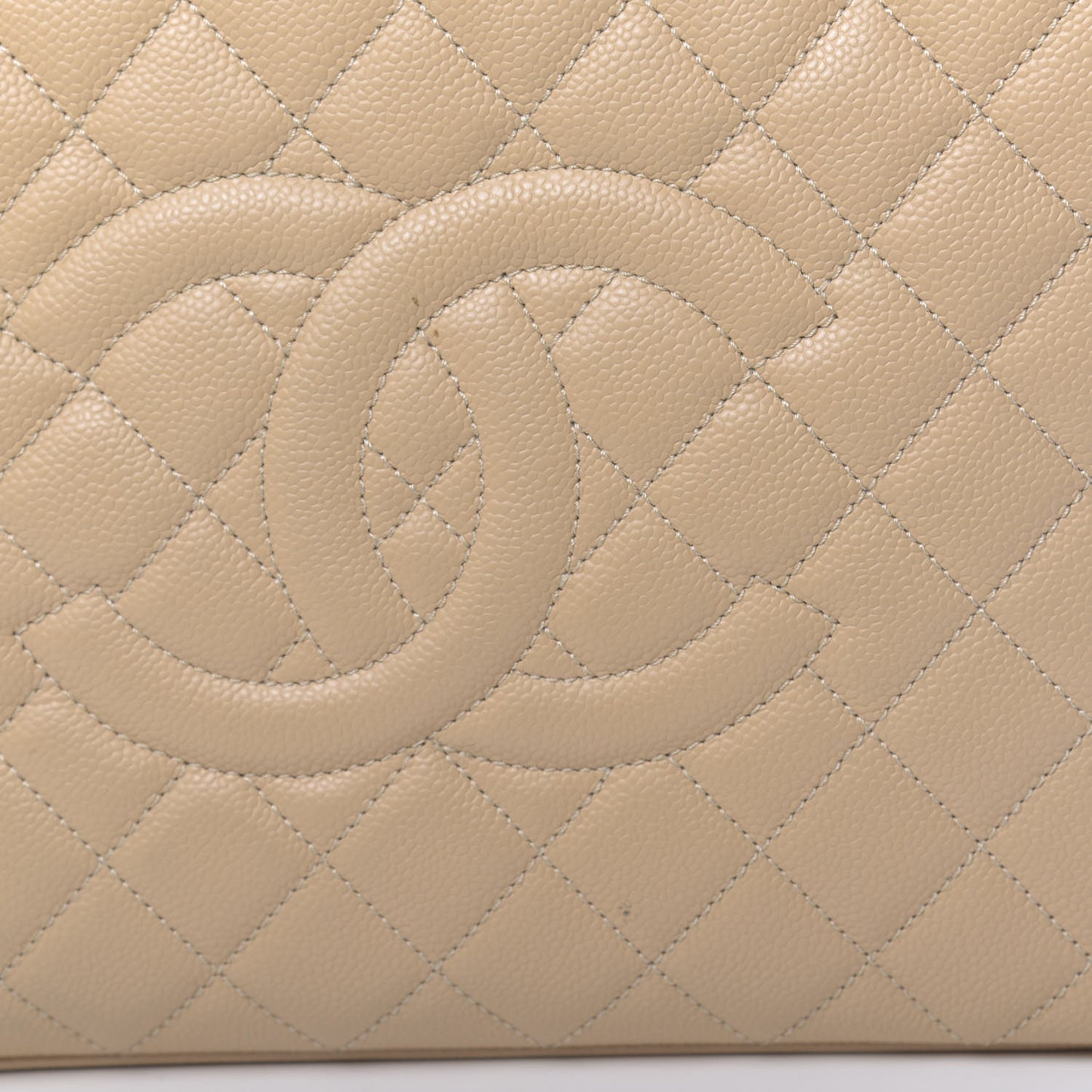 Caviar Quilted Grand Shopping Tote GST Beige Clair