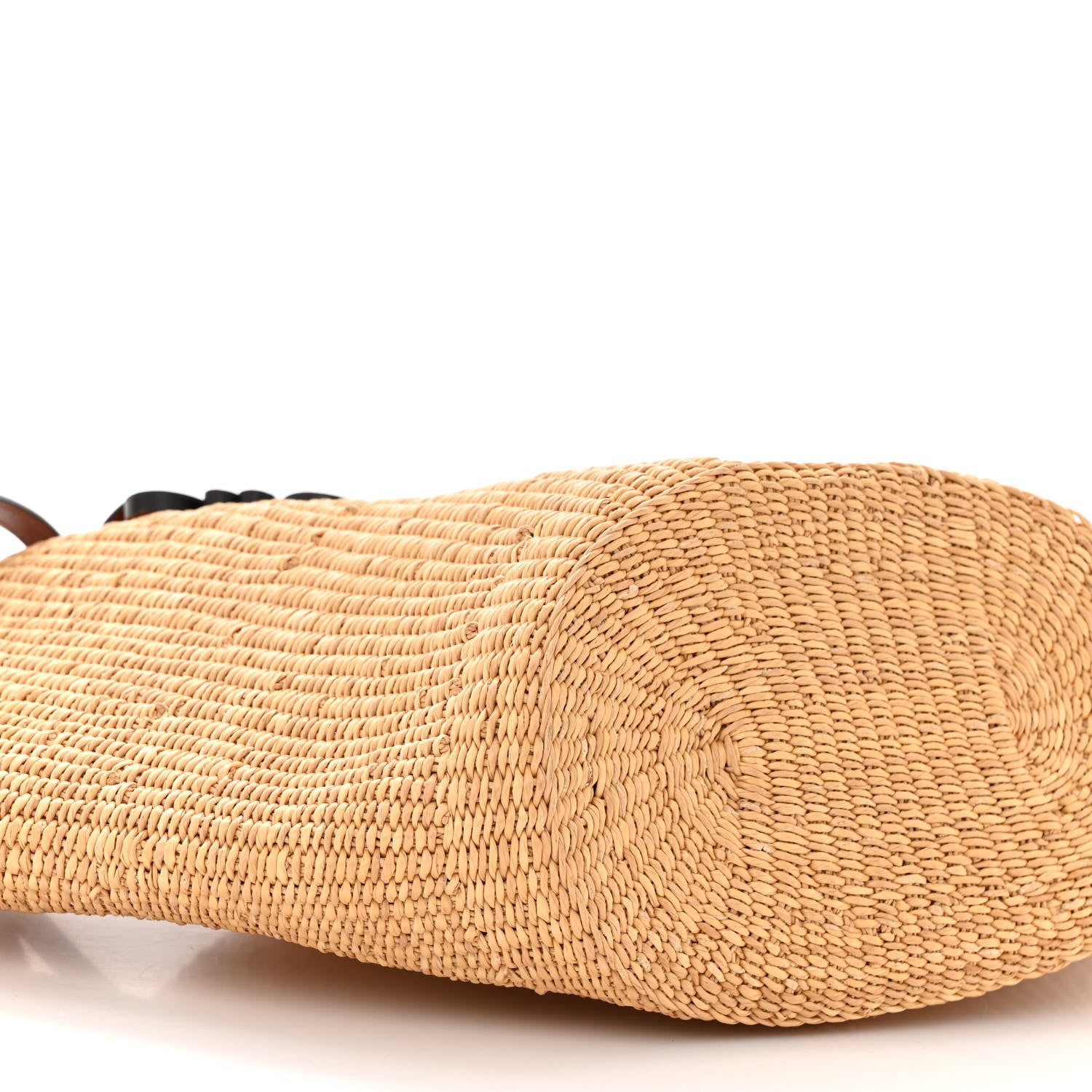 Loewe Calfskin Raffia Paulas Ibiza Small Shell Basket Tote Bag Natural Tan 10 of 11