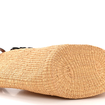 Loewe Calfskin Raffia Paulas Ibiza Small Shell Basket Tote Bag Natural Tan 10 of 11