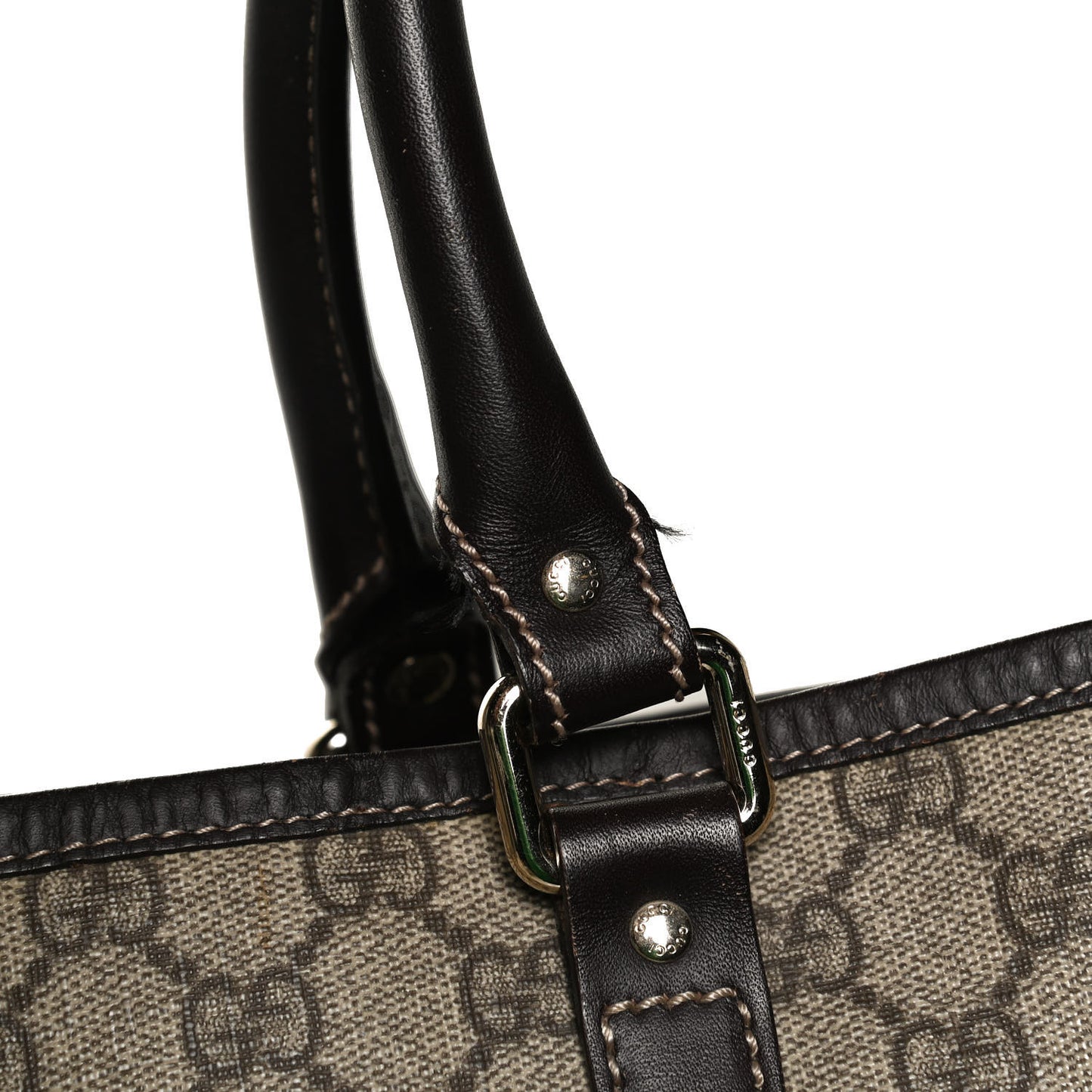 GG Plus Monogram Joy Vertical Tote Dark Brown