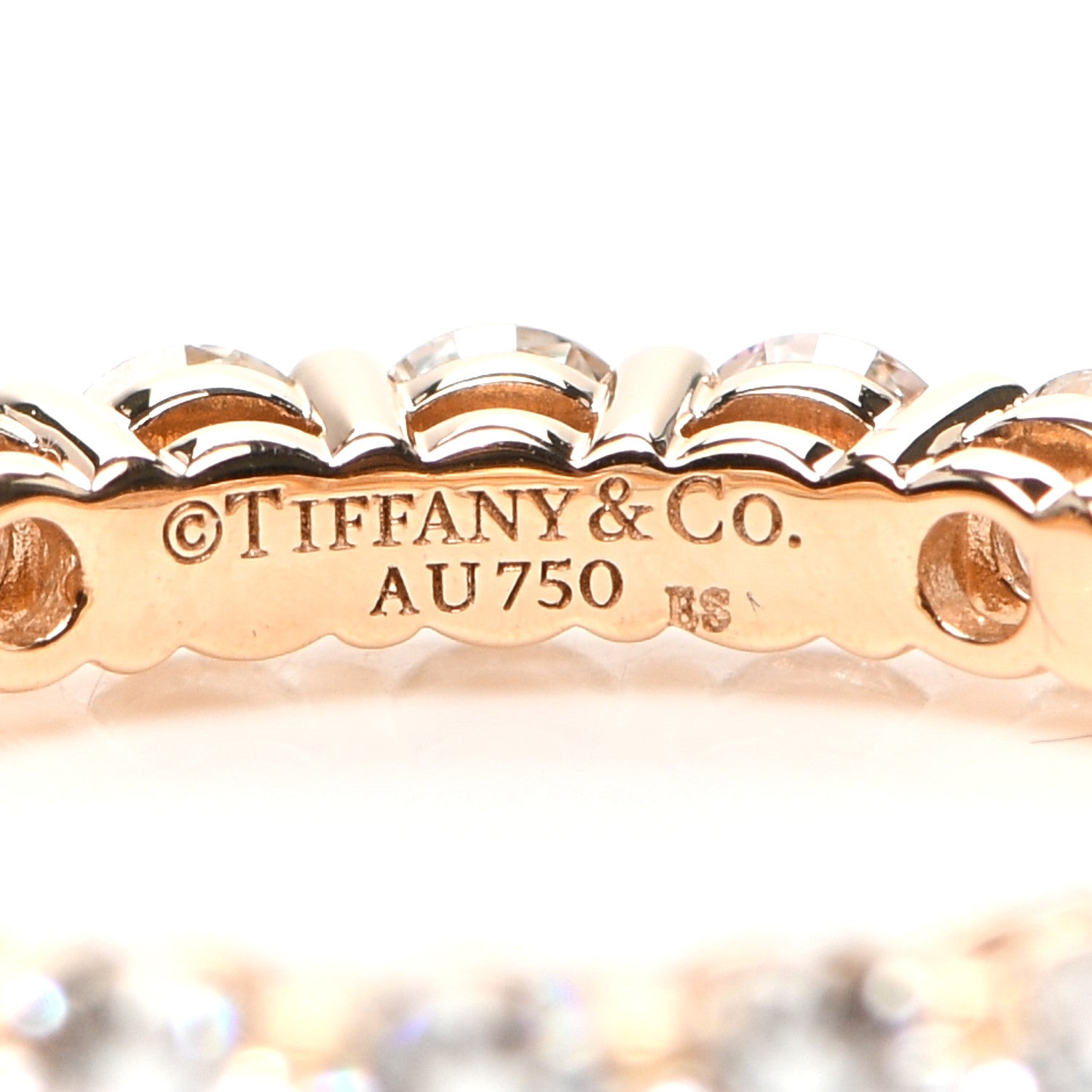 Tiffany 18K Rose Gold Diamond 3mm Embrace Band Ring 50 5.5 4 of 5