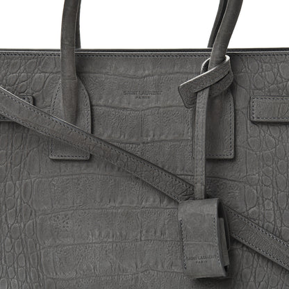 Saint Laurent Crocodile Embossed Nubuck Baby Sac De Jour Dark Anthracite 7 of 10