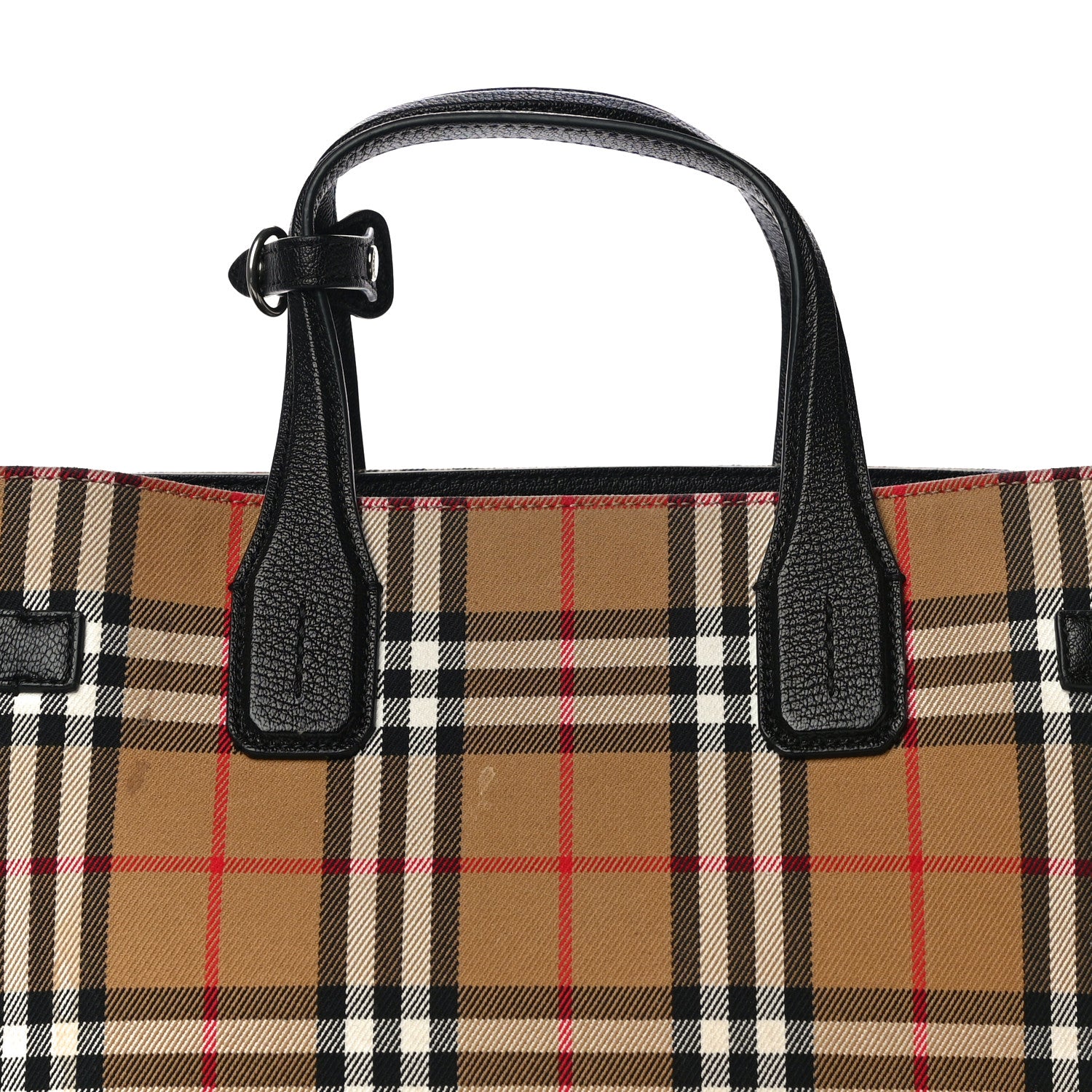 Burberry Goatskin Vintage Check Medium Banner Tote Black 9 of 14