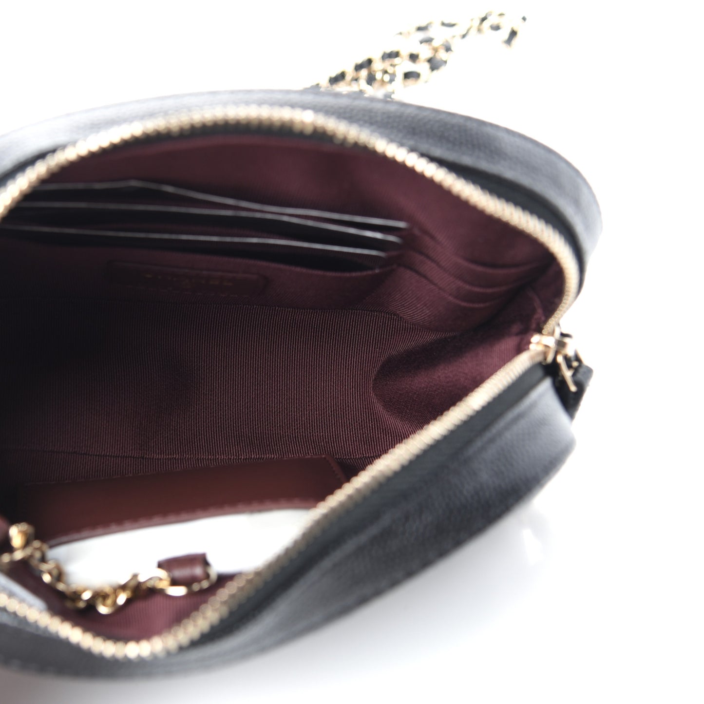 Caviar Quilted Vanity With Chain Black