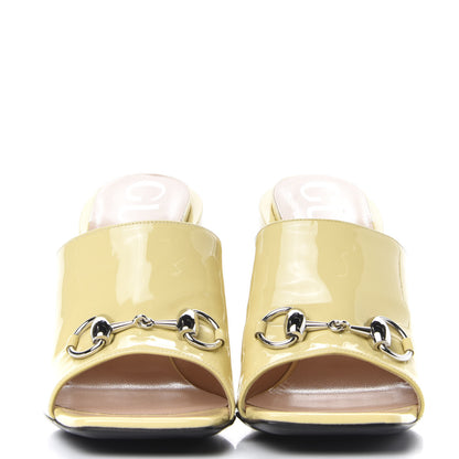 Gucci Patent Lexi Horsebit High-Heel Slide Sandals 37.5 Burro 3 of 12
