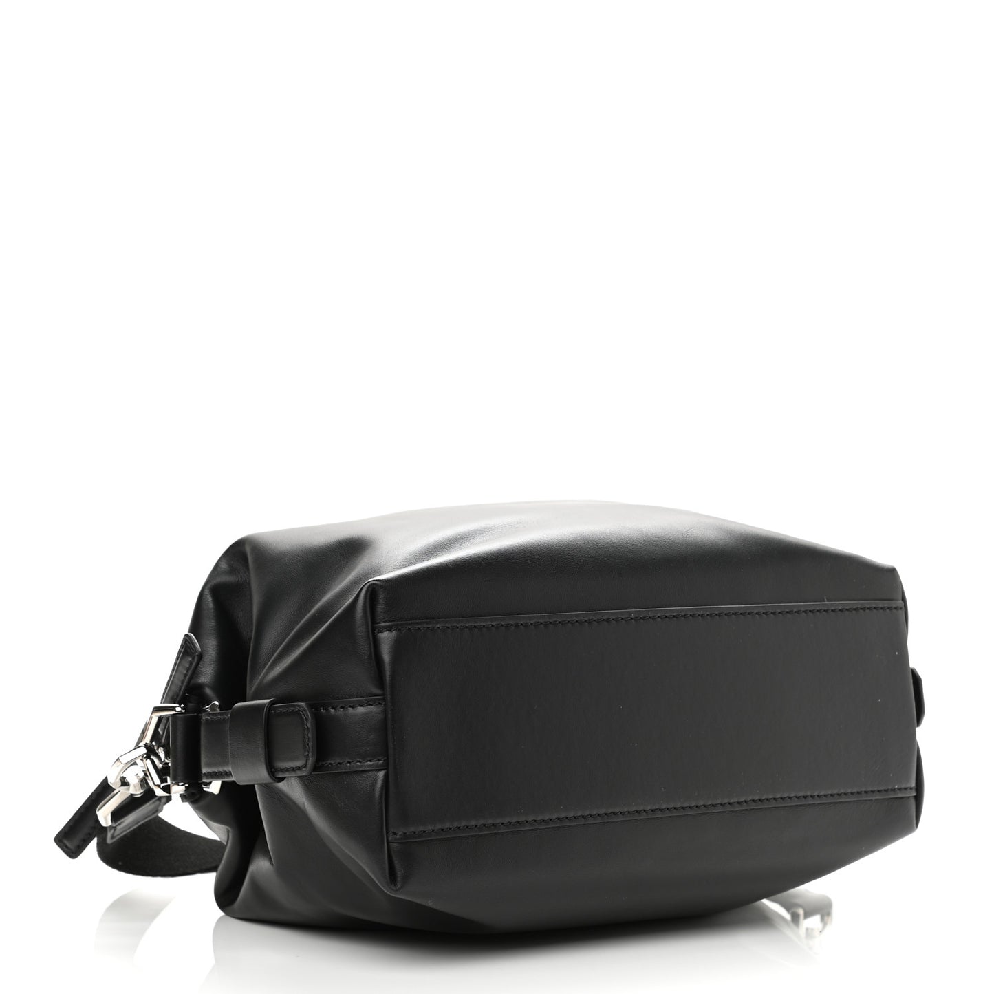 Waxed Calfskin Small Nightingale Logo Strap Black